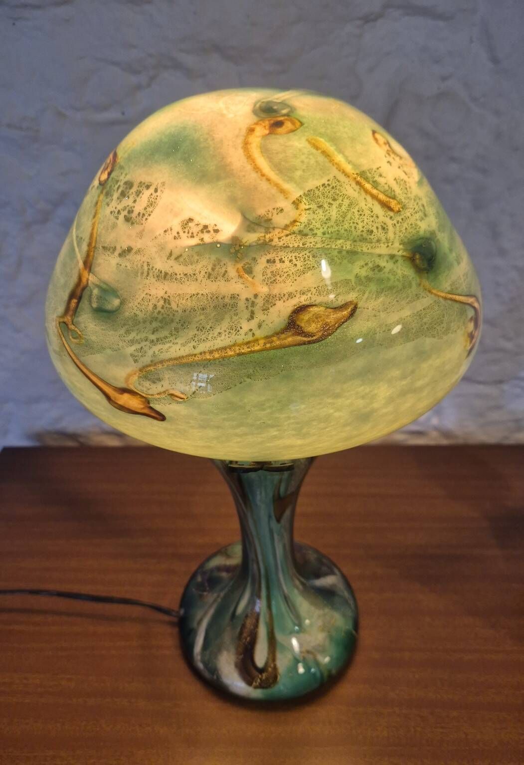 Mushroom lamp in blown glass — Jean-Michel Operto, circa 2000
