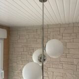 Opaline spaceage pendant light 1970 chrome