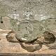 Vintage crystal and moulded glass fruit bowl, metal base.