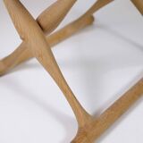 Stool Model PH 43 Made In Oak & Stretched Black Full Grain Leather By Poul Hundevad