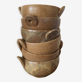 6 stoneware ear bowls
