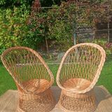 Rattan and wicker basket chairs