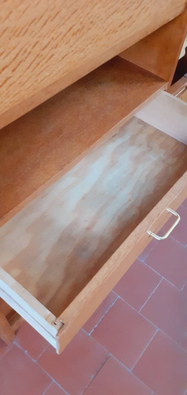 Meuble de bureau vintage année 50 en chêne