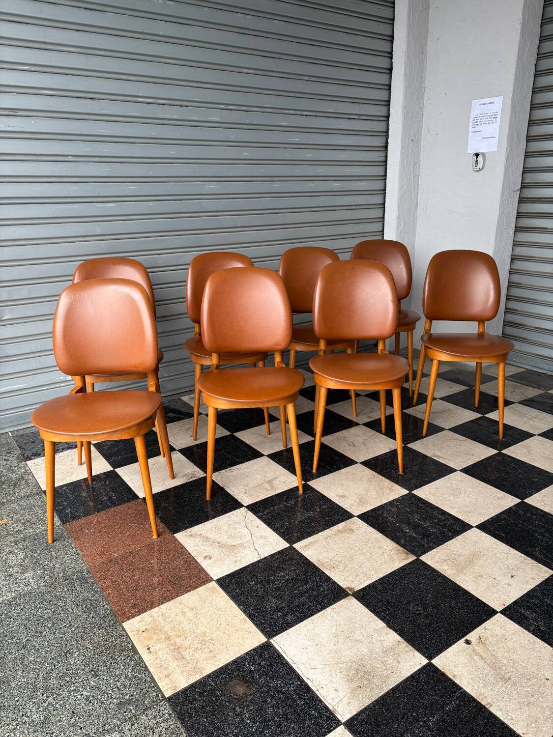 Series of 8 Pegase chairs by Baumann