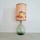 Lampe dame jeanne  abat jour fleuri