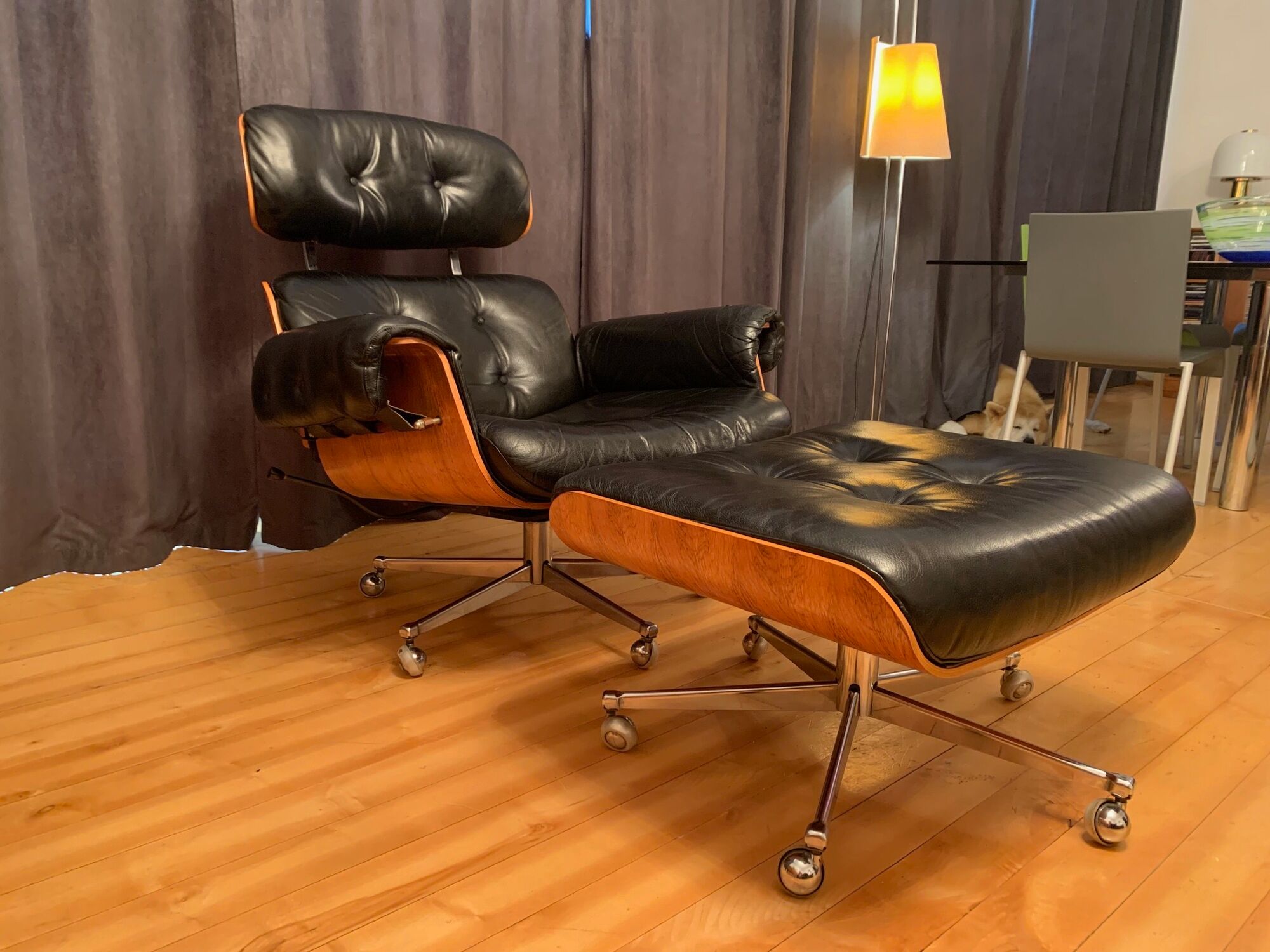 Armchair with footstool by Martin Stoll, Stoll Giroflex, Switzerland, 1960s.