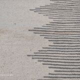 White and gray carpet, handmade Moroccan kilim carpet, blessed urchin striped carpet in pure wool