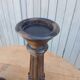 2 carved wooden candlesticks