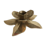 Flower-shaped brass candleholder