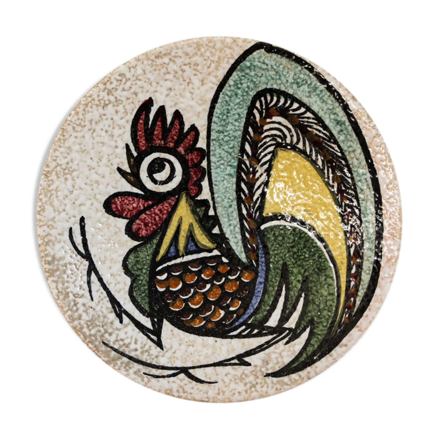 Dish rooster signed Valencia