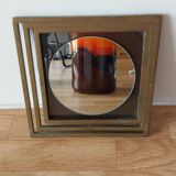 Modernist mirror in gilded brass 1960.