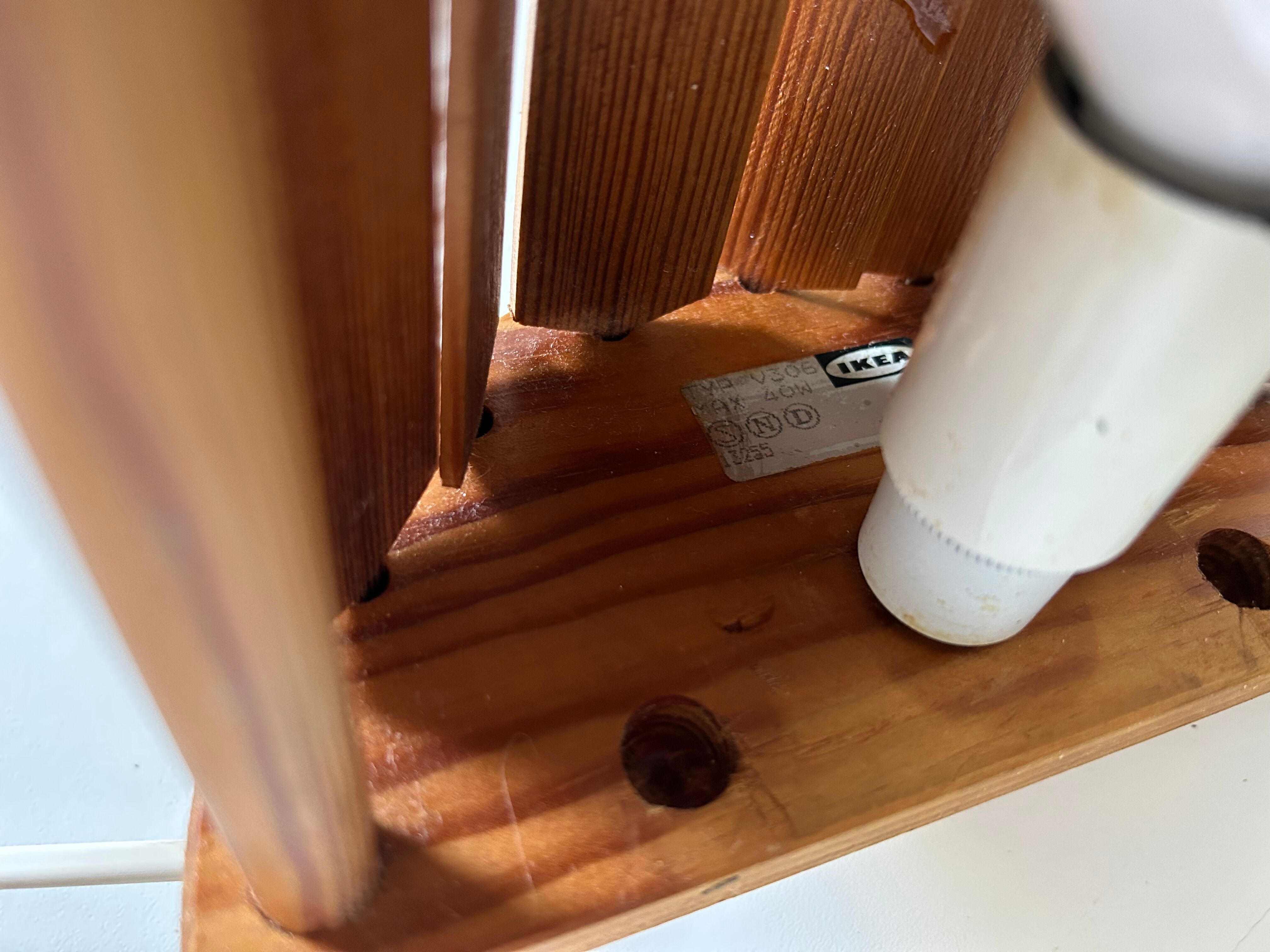 Ikea pine wall lamp vintage