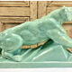 Cracked lioness sculpture art deco 1930 signed odyv