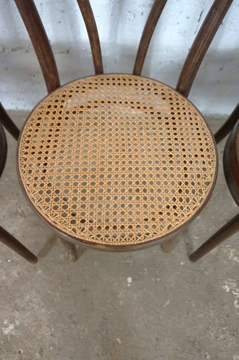 Bistro chairs No. 18 in wood and caning
