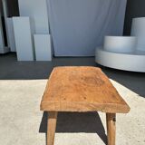table basse en teck blond quadripode