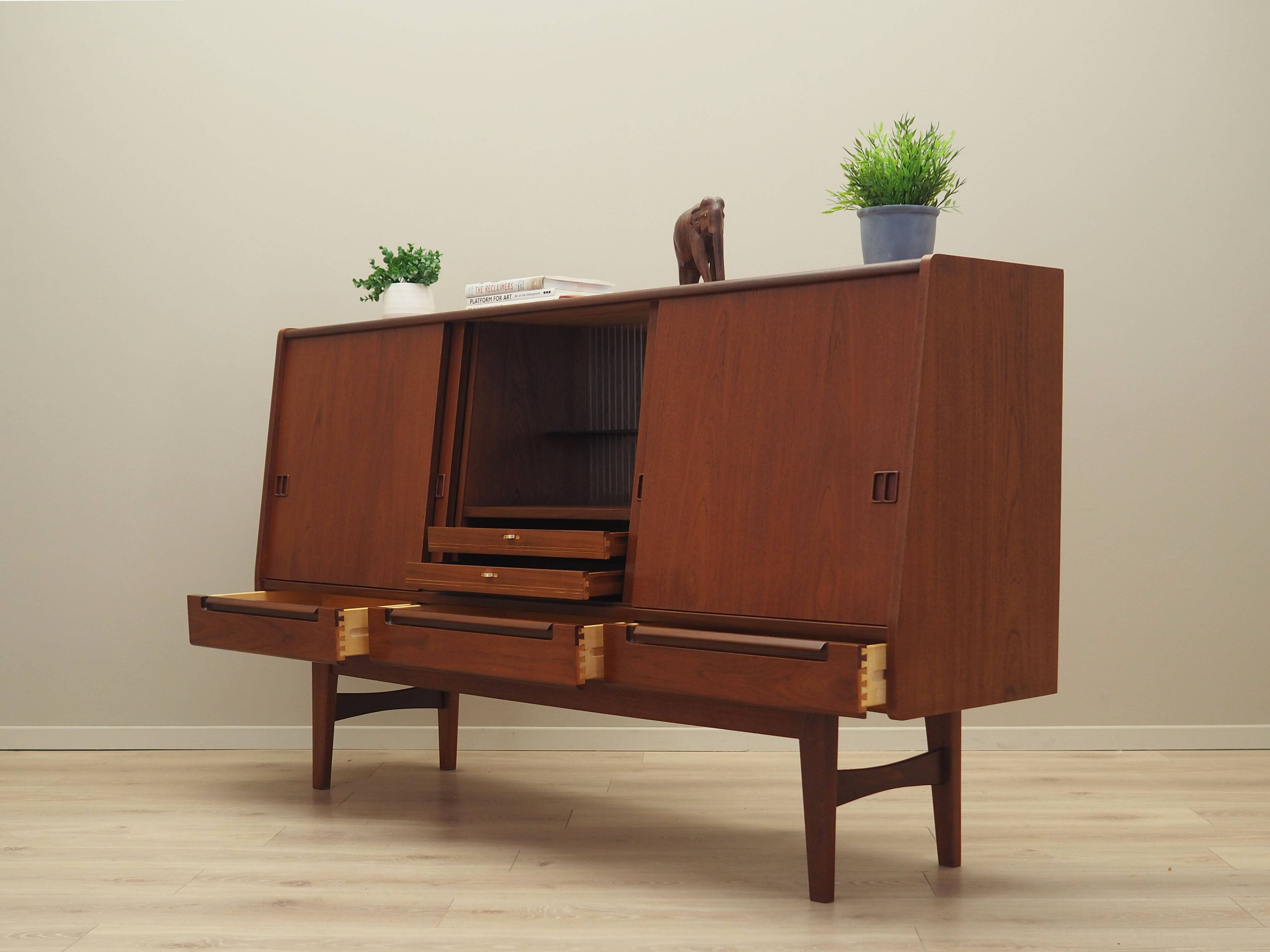 Teak highboard, Danish design, 1960s, production: Denmark