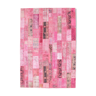 7x10 distressed pink turkish rug 300x208cm