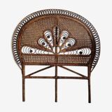 Headboard rattan peacock