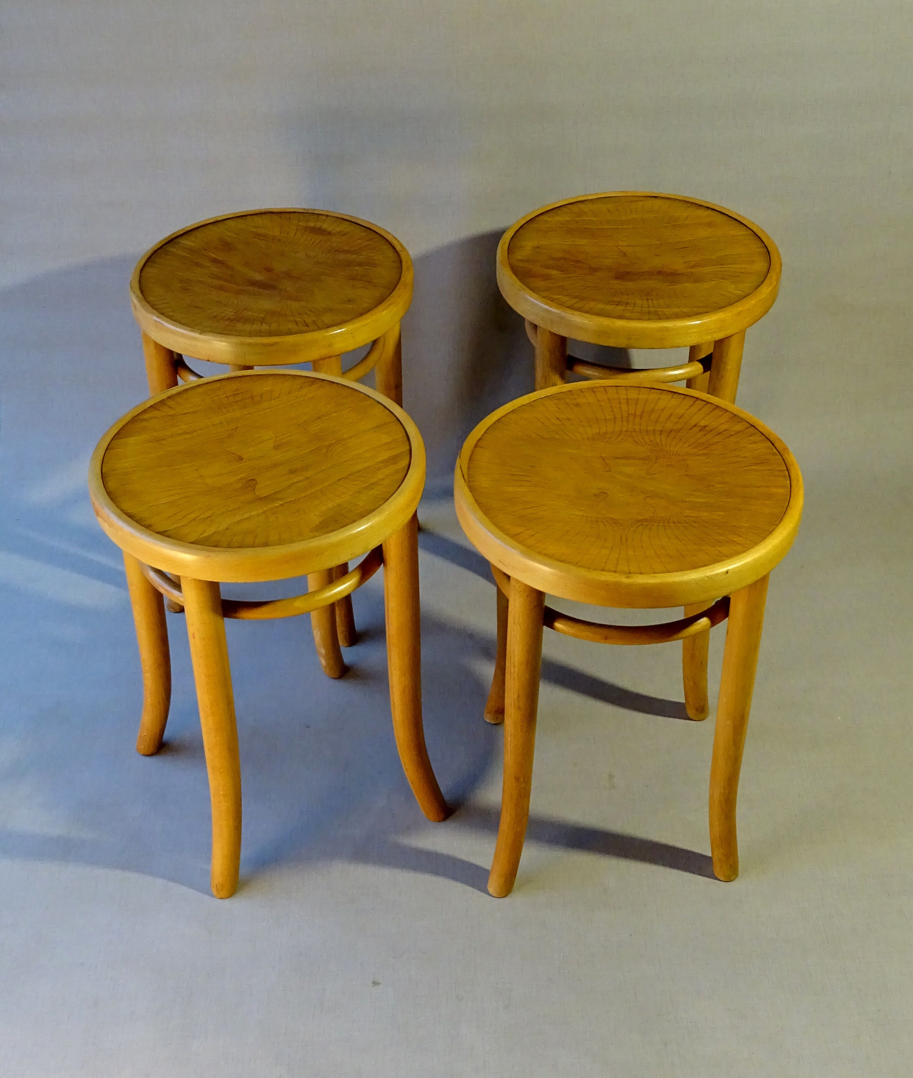 Thonet stools 1930, wooden sitting bistro