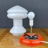 Vintage table lamp in white opaline glass, Italy, 1970s
