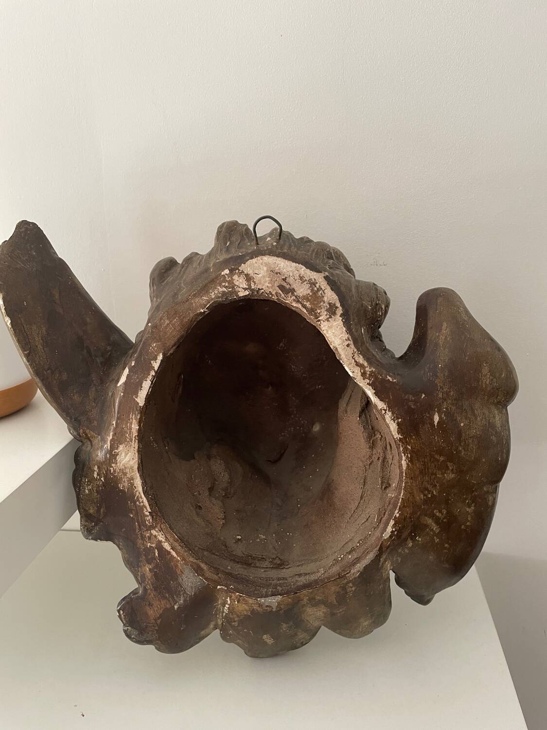 Old plaster angel head