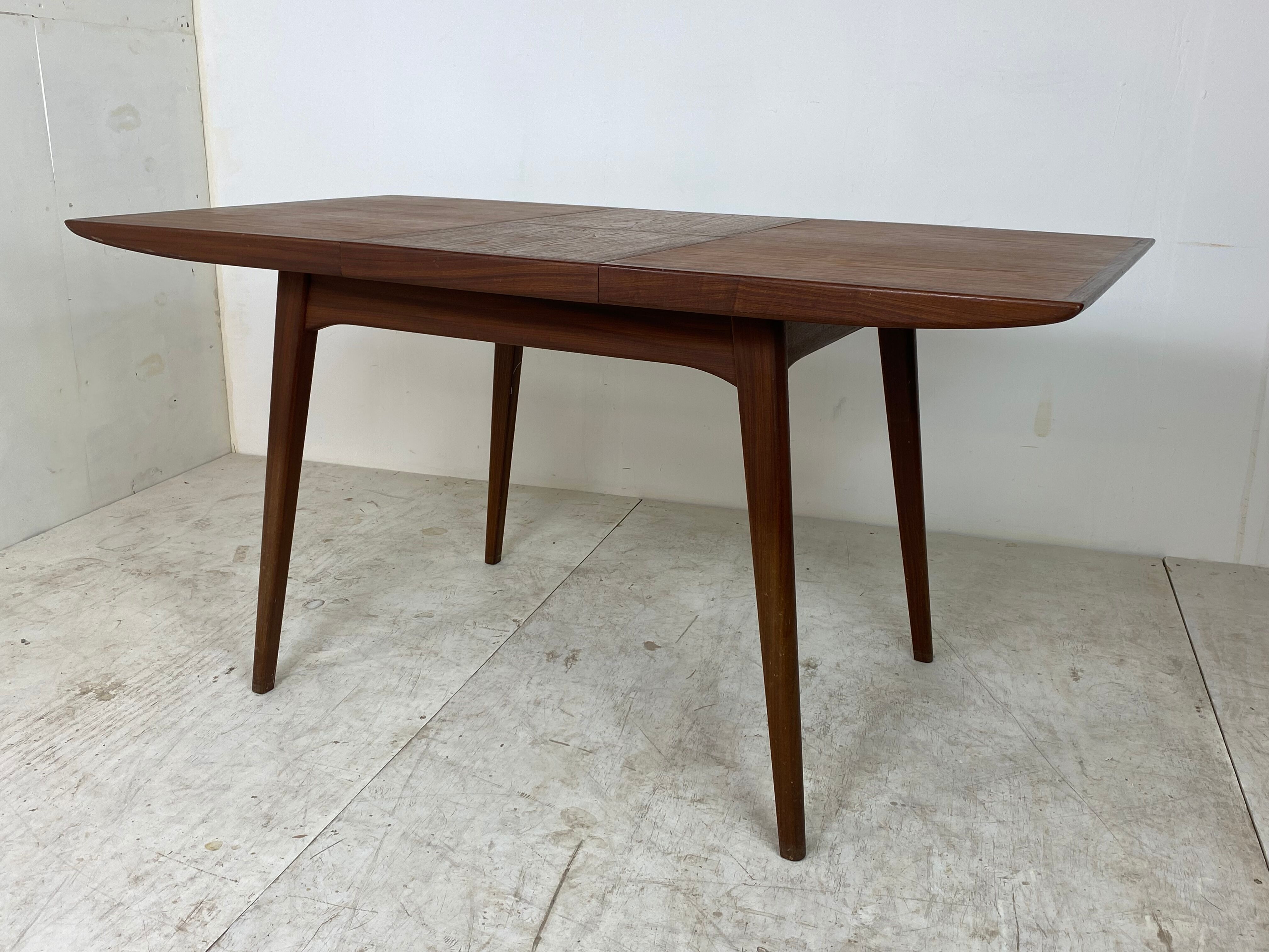 Vintage teak dining table Louis Van Teeffelen 1960s