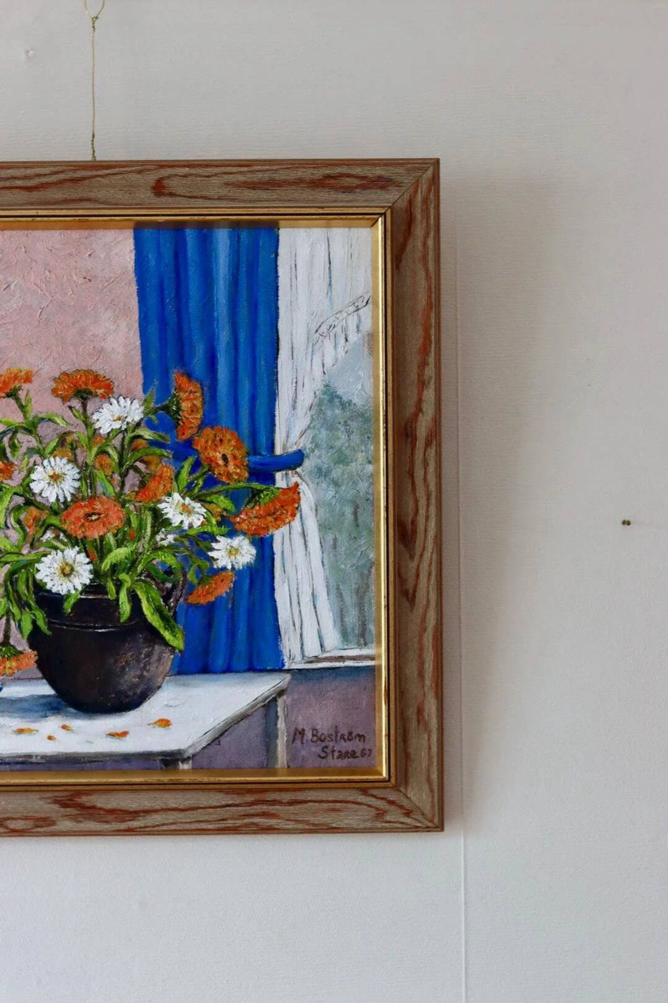 Oil on Swedish canvas, "Floral Pattern", M Boström Stare