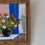 Oil on Swedish canvas, "Floral Pattern", M Boström Stare