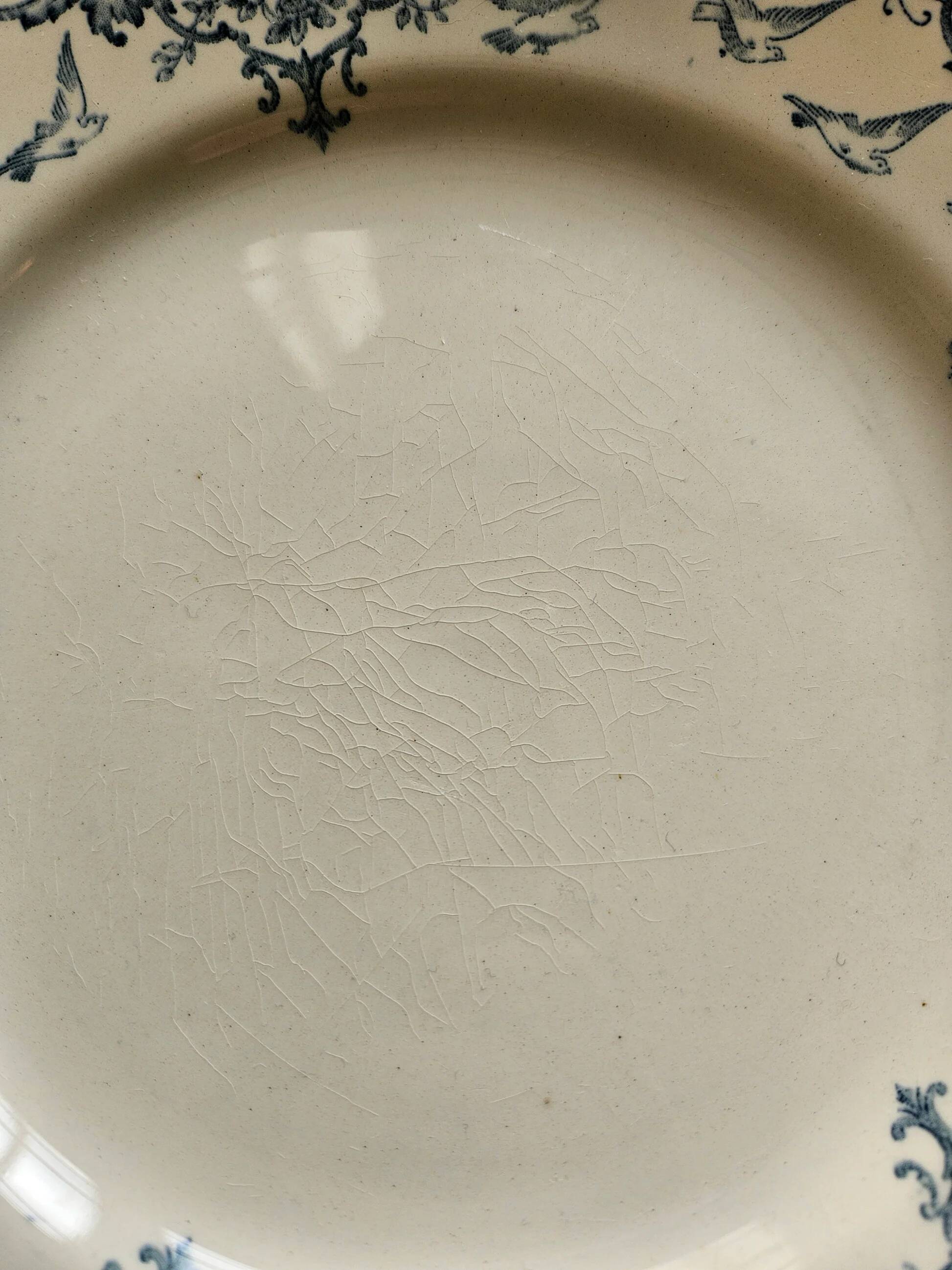 Assiettes plates anciennes dépareillées terre de fer