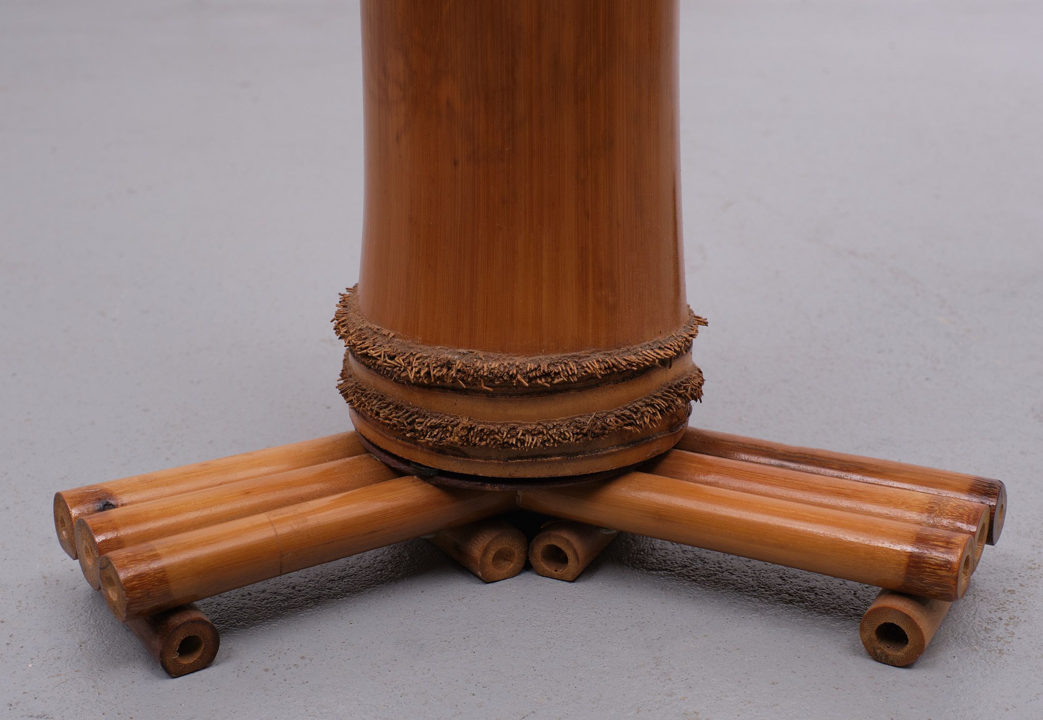 Large Real Bamboo Tiki Floor Lamp, 1980s