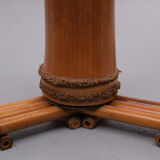 Large Real Bamboo Tiki Floor Lamp, 1980s