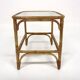 Scandinavian glass and rattan coffee table, Sweden, 1960s