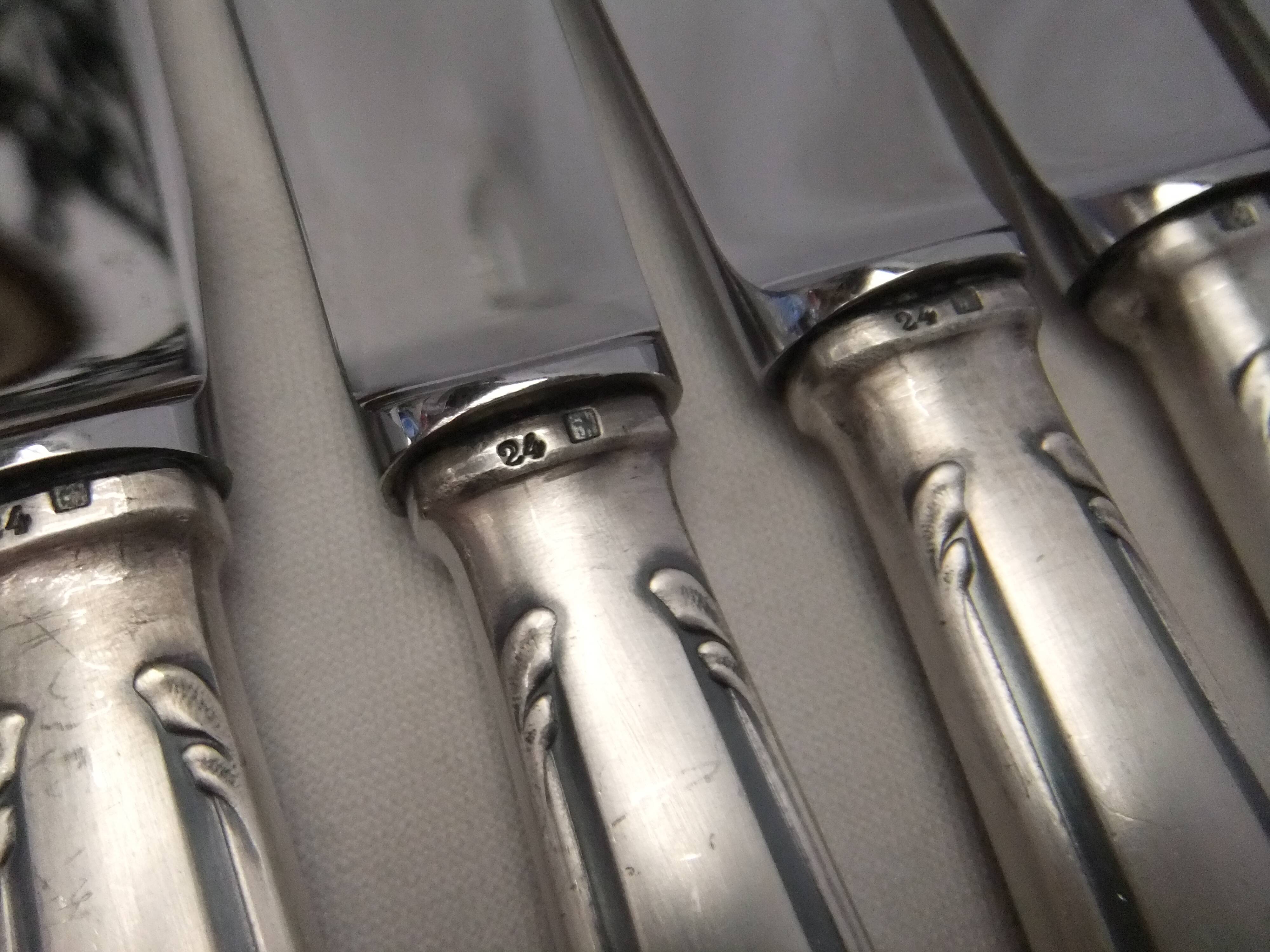 Reneka silver metal knives stainless steel blade filet service cutlery