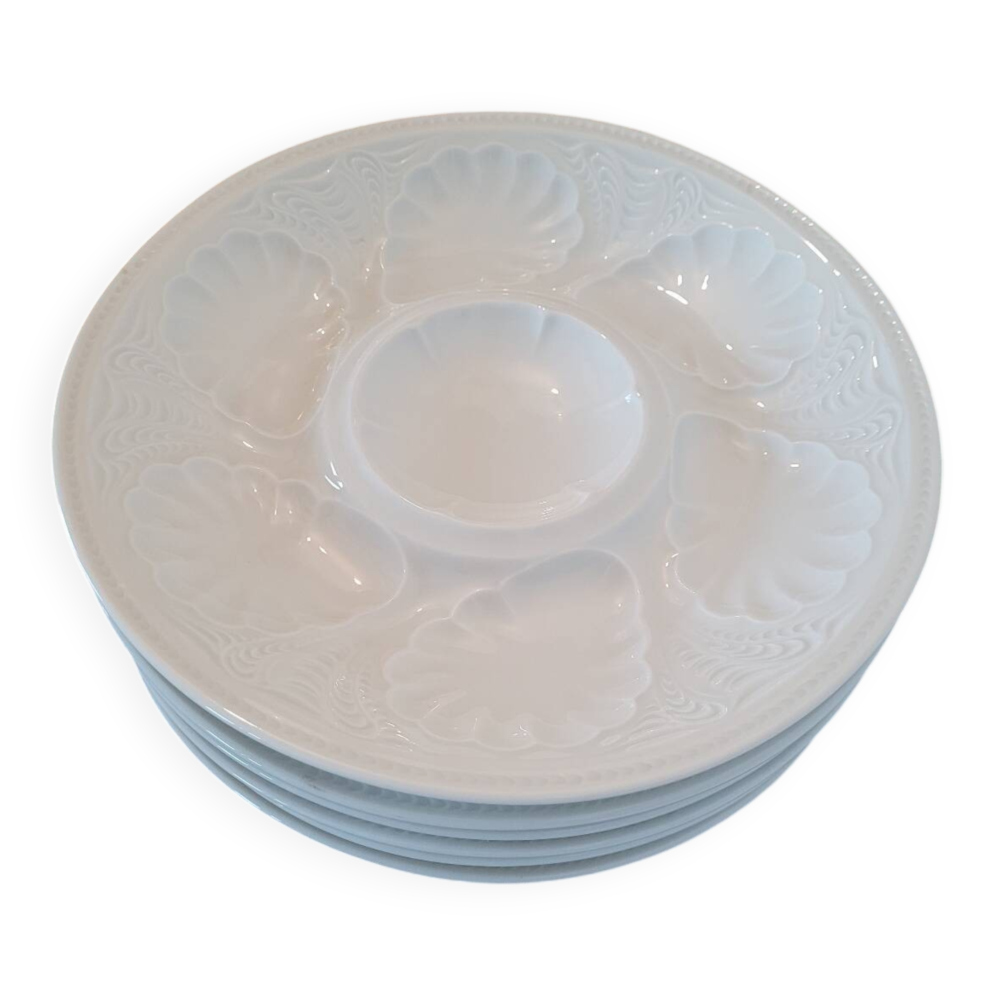 6 Limoges oyster plates