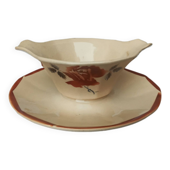 Digoin Sarreguemine gravy boat