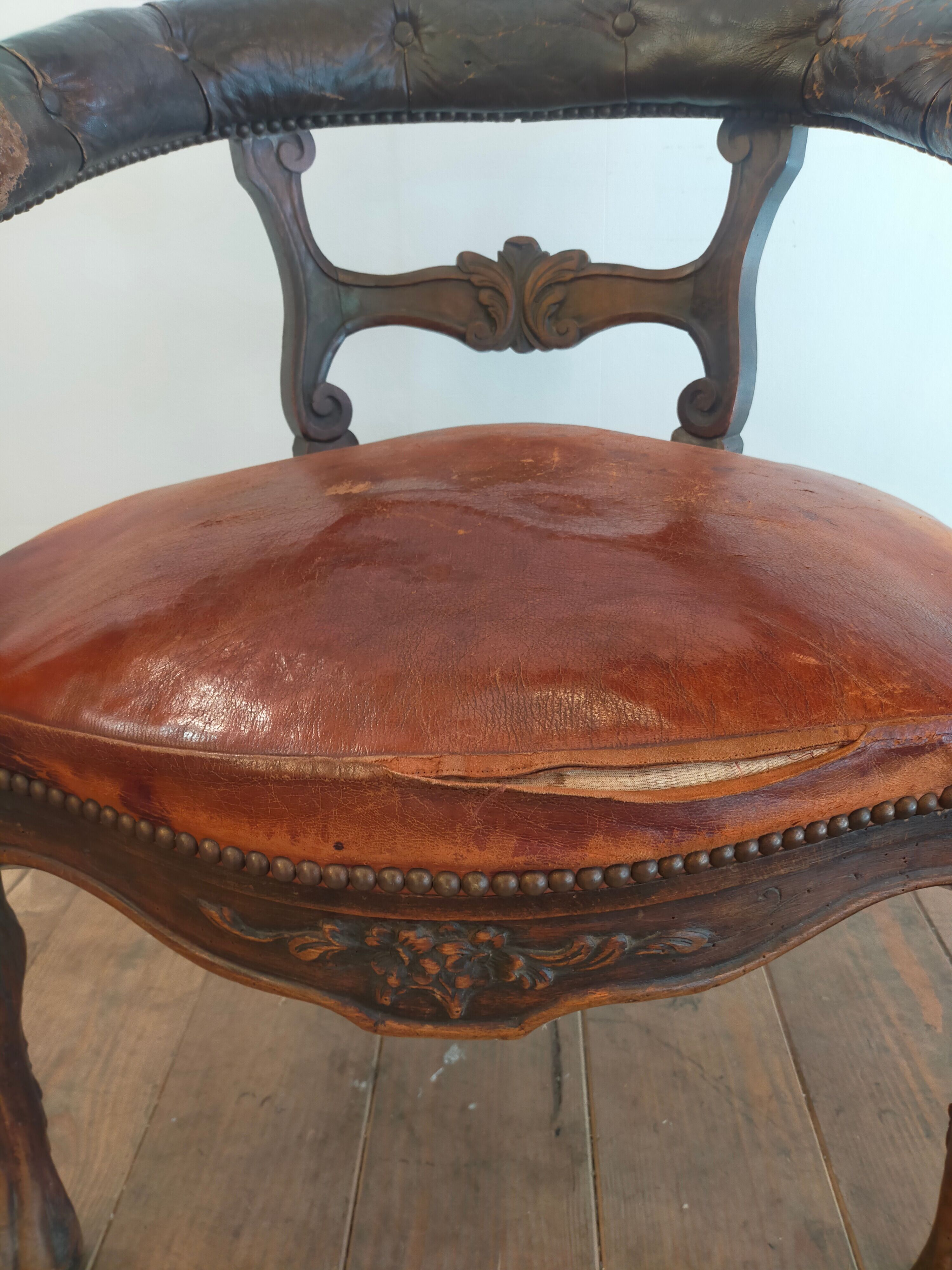 1920 sculpted office armchair with griffon head