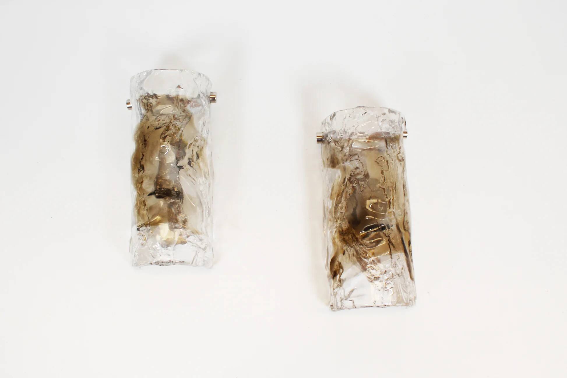 Pair of Murano glass wall lamps by AV Mazzega