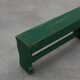 Rustic primitive green farmhouse bench in solid oak, France ca. 1900