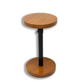 Table d’appoint ronde en bois de cerisier art déco, bohême, années 1930