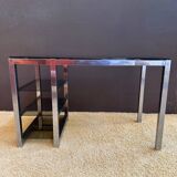 Metal and smoked glass desk