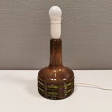 Ceramic/stoneware table lamp, Danish from the 1970s-1980s, earth and green colors