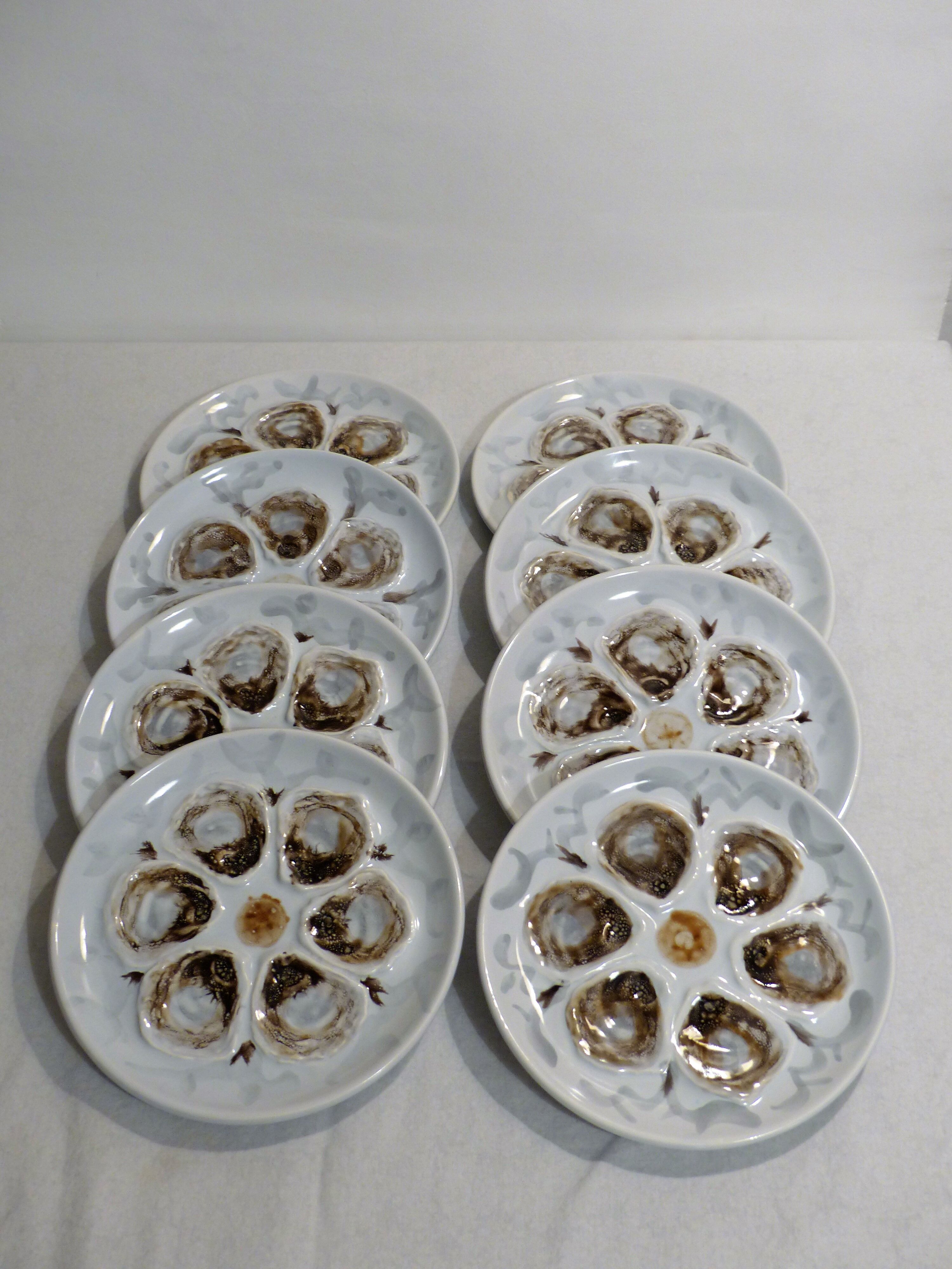 8 oyster plates St Amand