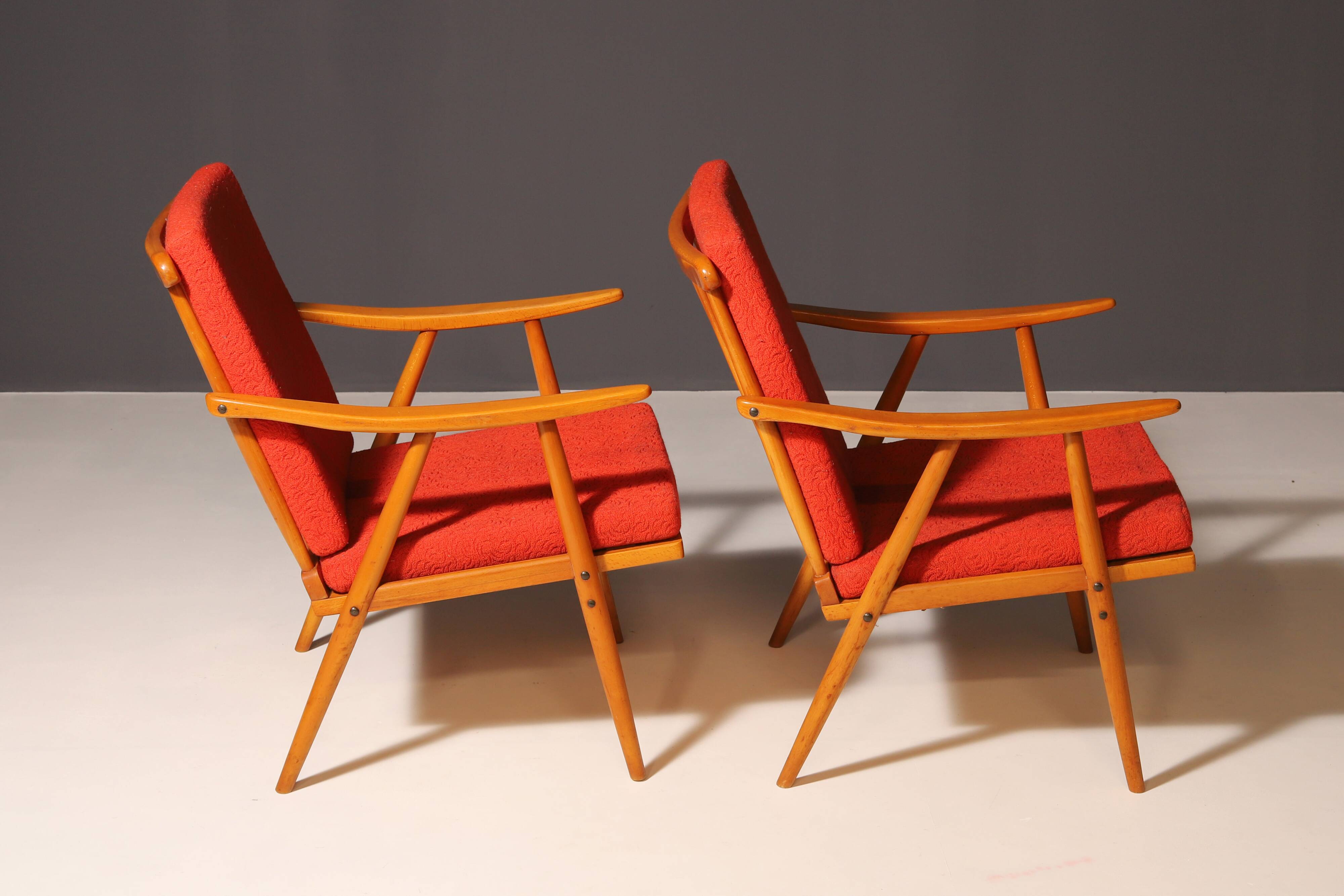 Pair of mid-century armchairs by Jaroslav Šmídek for TON, 1970s