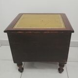 Old stepladder or English mahogany library foot walk