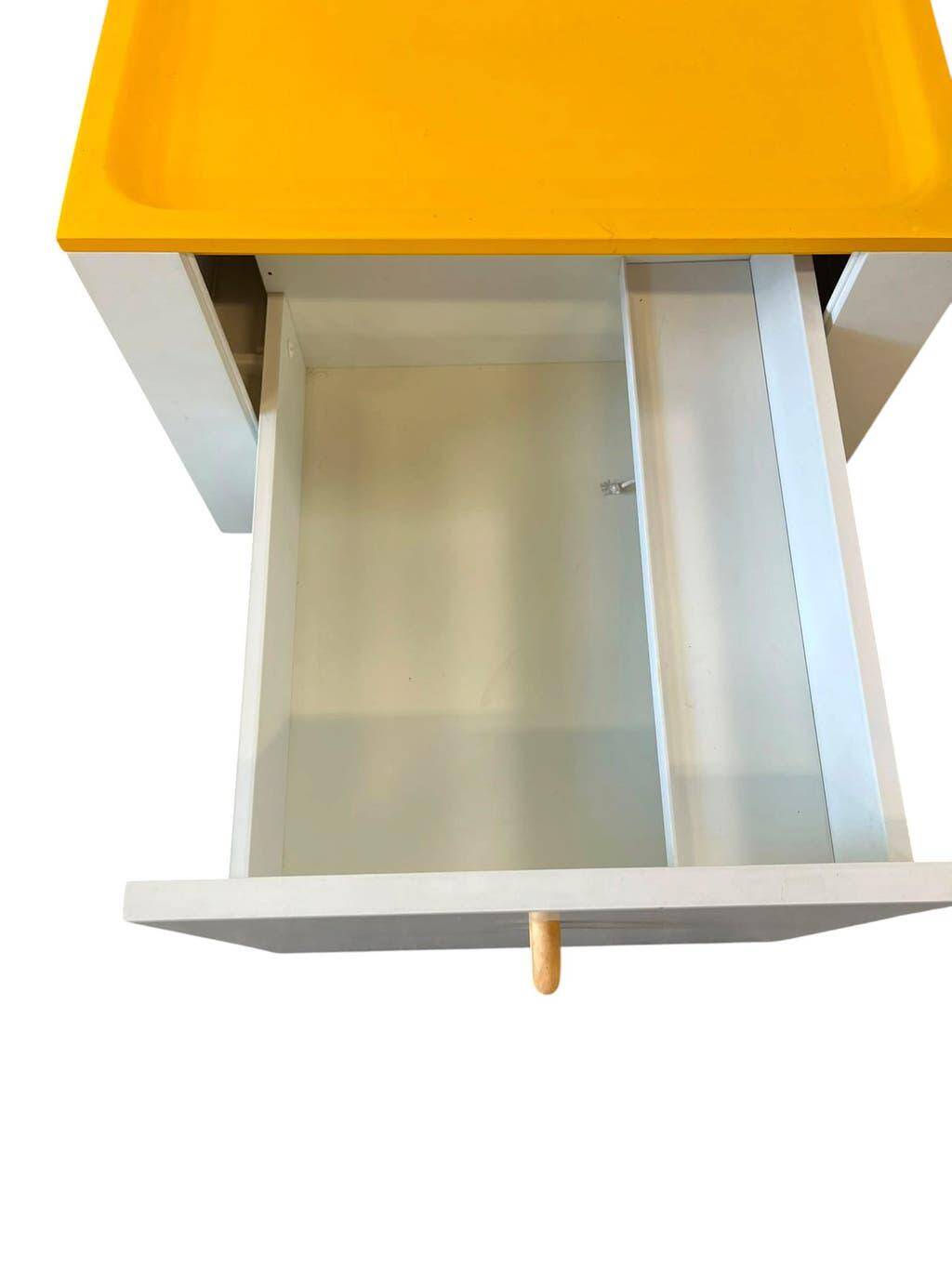 Side table/bar table/vintage yellow furniture on wheels