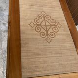 Bamboo and woven straw style wooden table