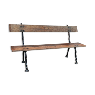 Old bench foot decoration branch