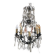 Black lacquered metal chandelier and crystal tassels