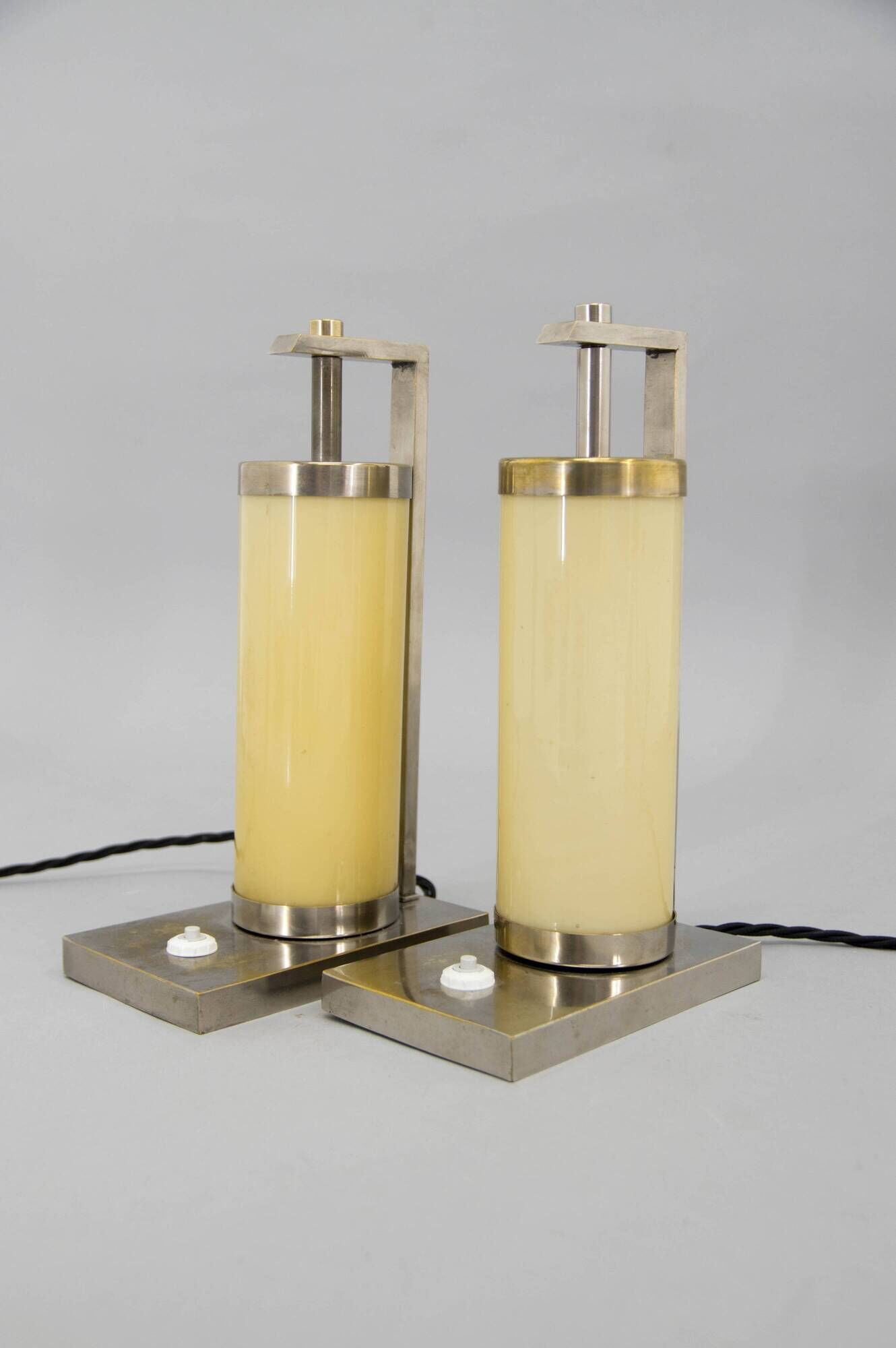 Set of Two Bauhaus / Functionalist Table or Bedside Lamps, 1930s