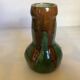 Vase bicolore vert et marron grès céramique